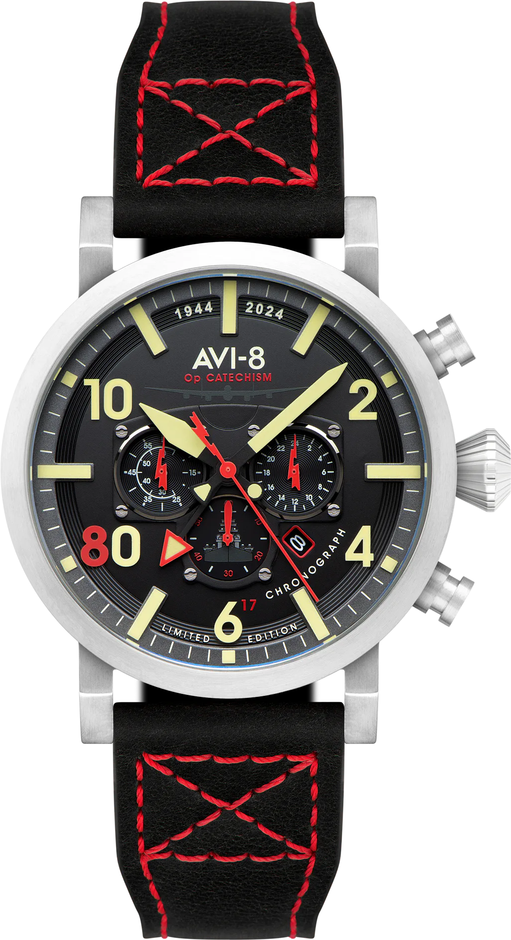 AVI-8 Dambuster Operation Catechism 80th Dual Time Chronograph Limited Edition — alternative to Ikepod Duopod Gold Dots 2025