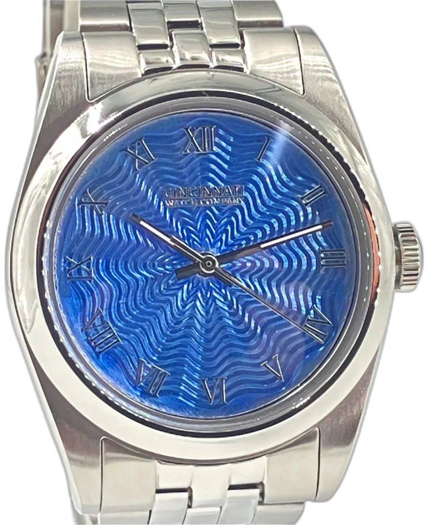 Cincinnati Watch Company Blue enamel over Guilloché — alternative to Monta Black