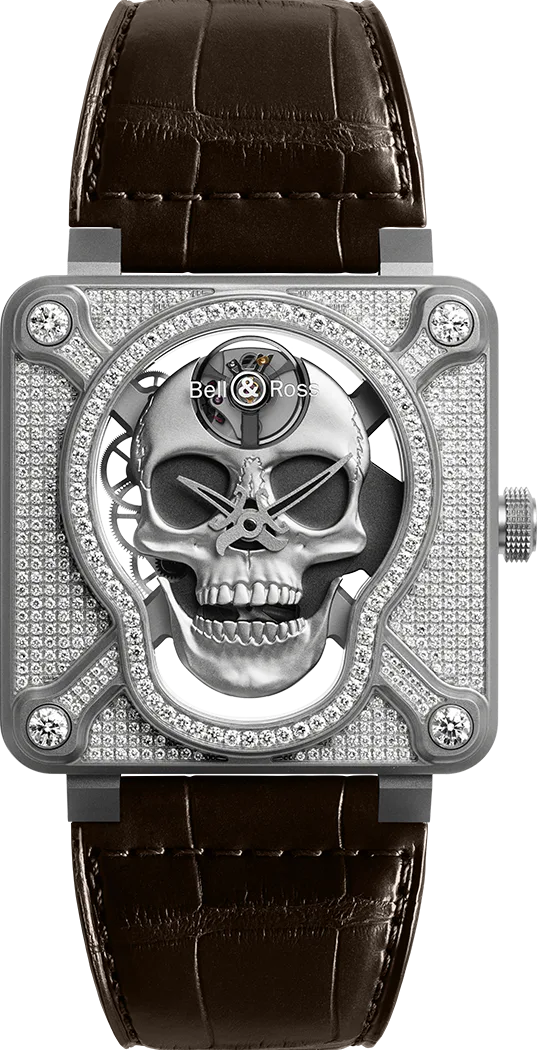 Bell & Ross BR-01 laughing skull full diamond — alternative to Christopher Ward C1 Moonglow