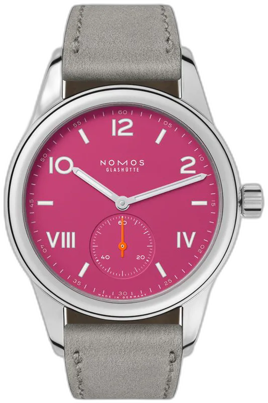 NOMOS Glashütte Club Campus deep pink — alternative to anOrdain Model 2