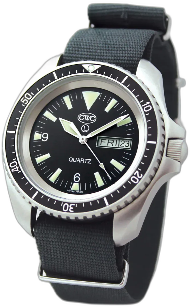 CWC Quartz Divers Quartz Watch Mk.2 Day/Date Full Matte Case — alternative to CWC Arctic Radar Quartz Diver Watch