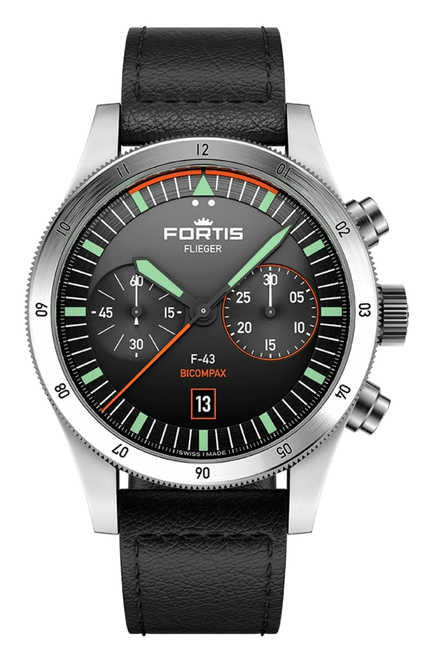 Fortis Flieger F-43 Bicompax — alternative to Longines LONGINES SPIRIT FLYBACK TITANIUM