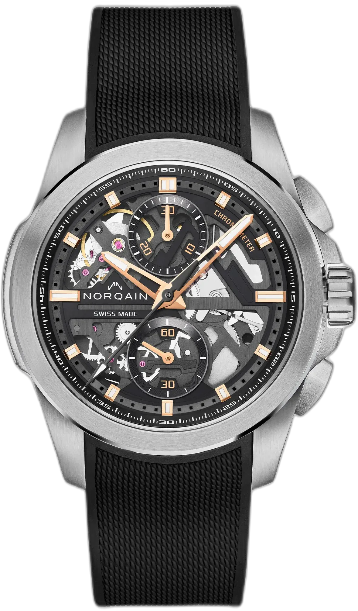 Norqain Independence Skeleton Chrono 42mm — alternative to Bell & Ross BR-X1  ROSE GOLD & CERAMIC