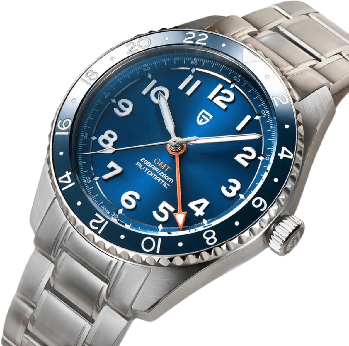 Pagani Design PD-1784 GMT — alternative to Islander Islander Thunderbolt Pilot Watch with Black Mother of Pearl Dial #ISL-322