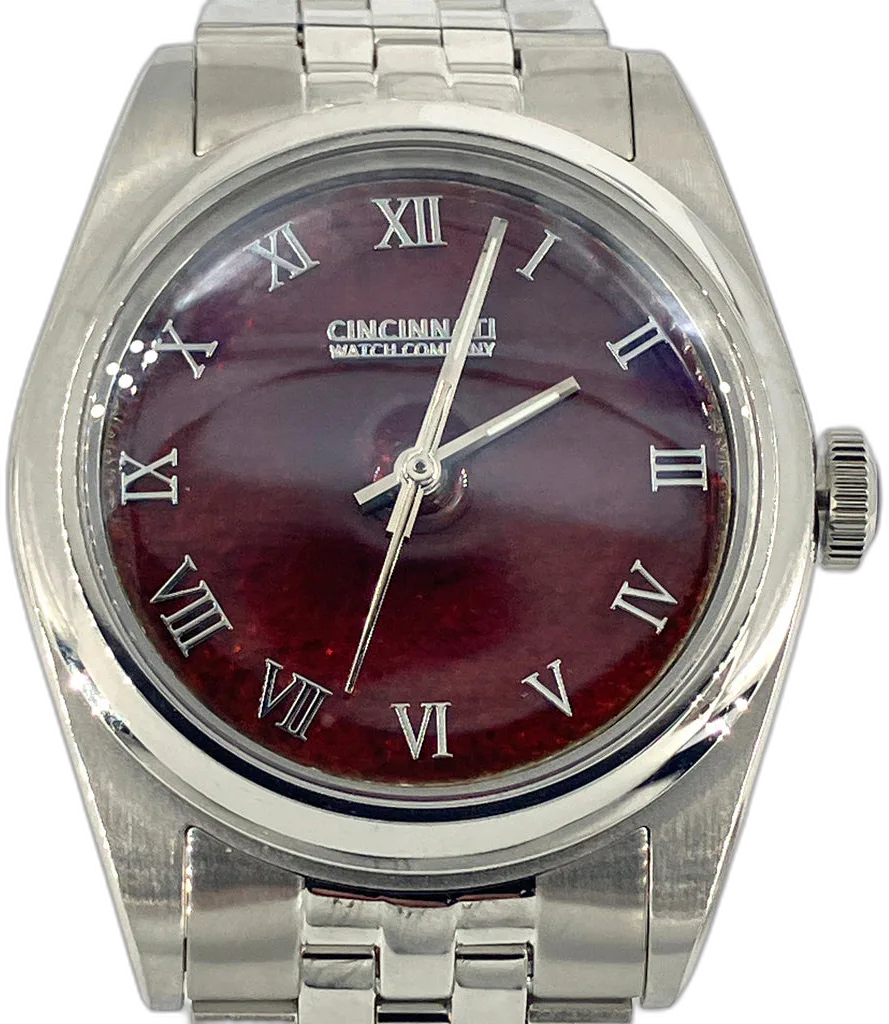 Cincinnati Watch Company Rust Red Enamel over Hammered Finish — alternative to Vario 1918 Trench Brass