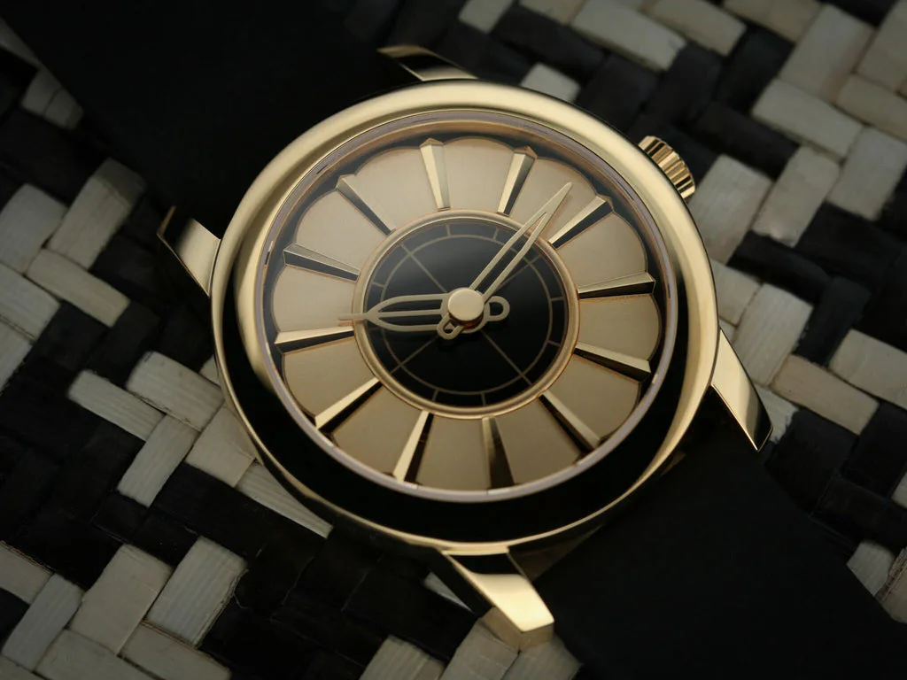 Cincinnati Watch Company Union Terminal Mechanical Watch, Gold (PVD) — alternative to Maen Manhattan 37