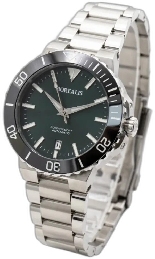 Borealis Watch Co. Caloura 300m — alternative to Islander Islander Greenport 39mm Dive Watch with Black and White Dial #ISL-300
