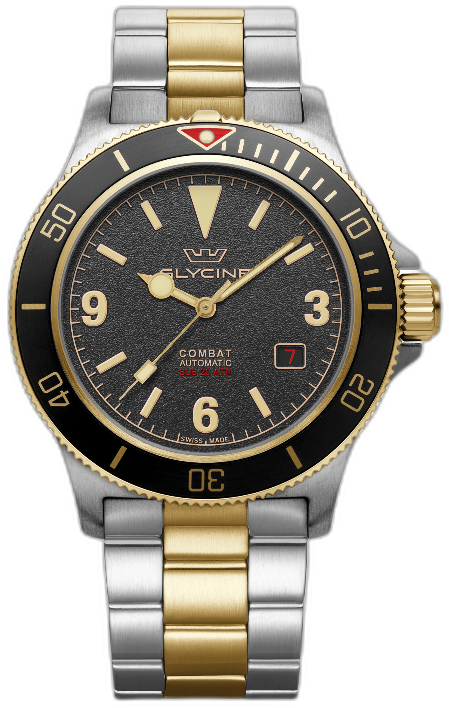 Glycine Combat Sub Vintage — alternative to Islander Islander Northport Hi-Beat Automatic Dive Watch with Ocean Blue and White Ripple Dial #ISL-195