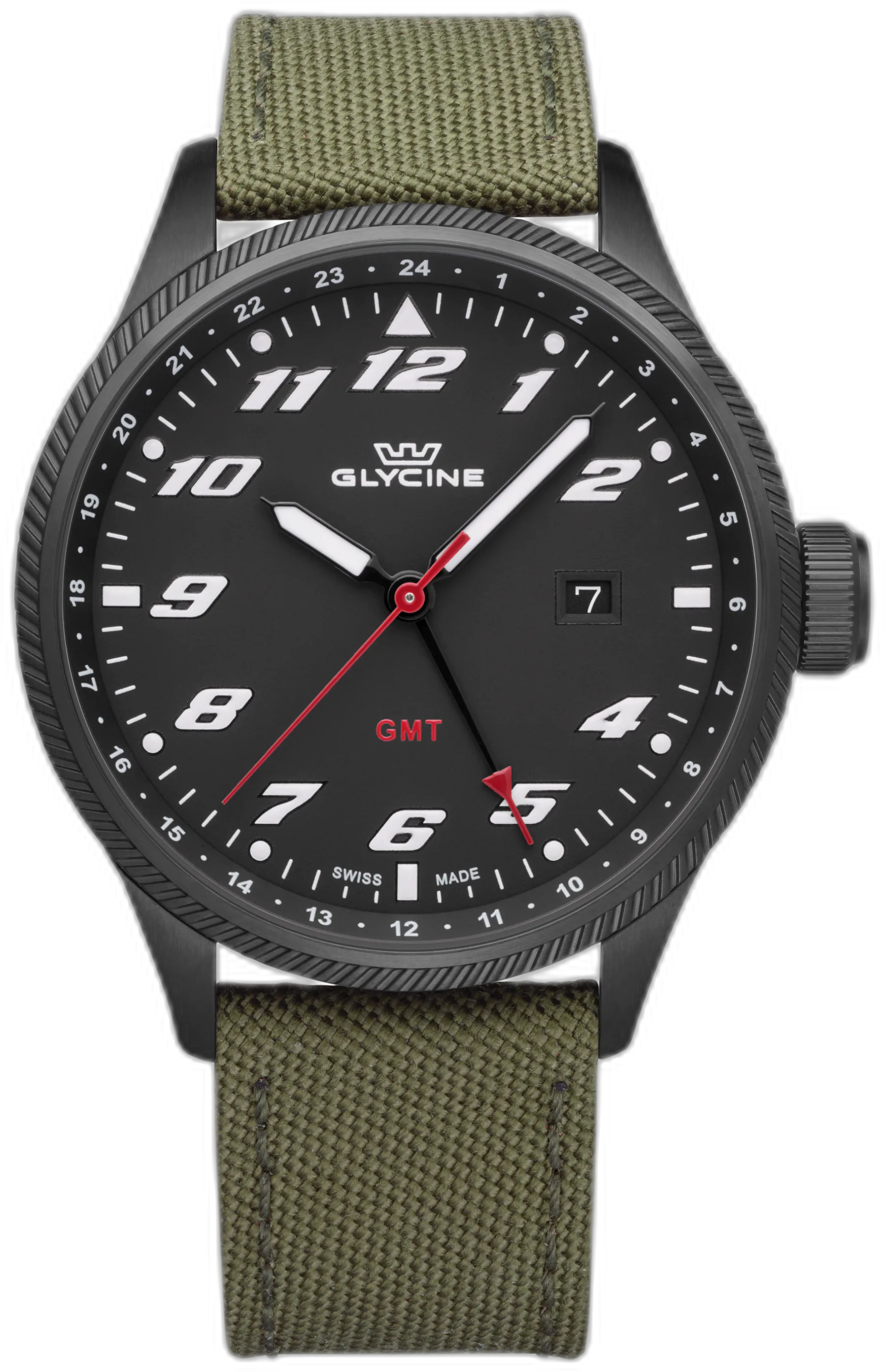Glycine Airman GMT — alternative to Islander Islander Rocky Point PVD Analog-Digital Watch with Black Dial #ISL-331