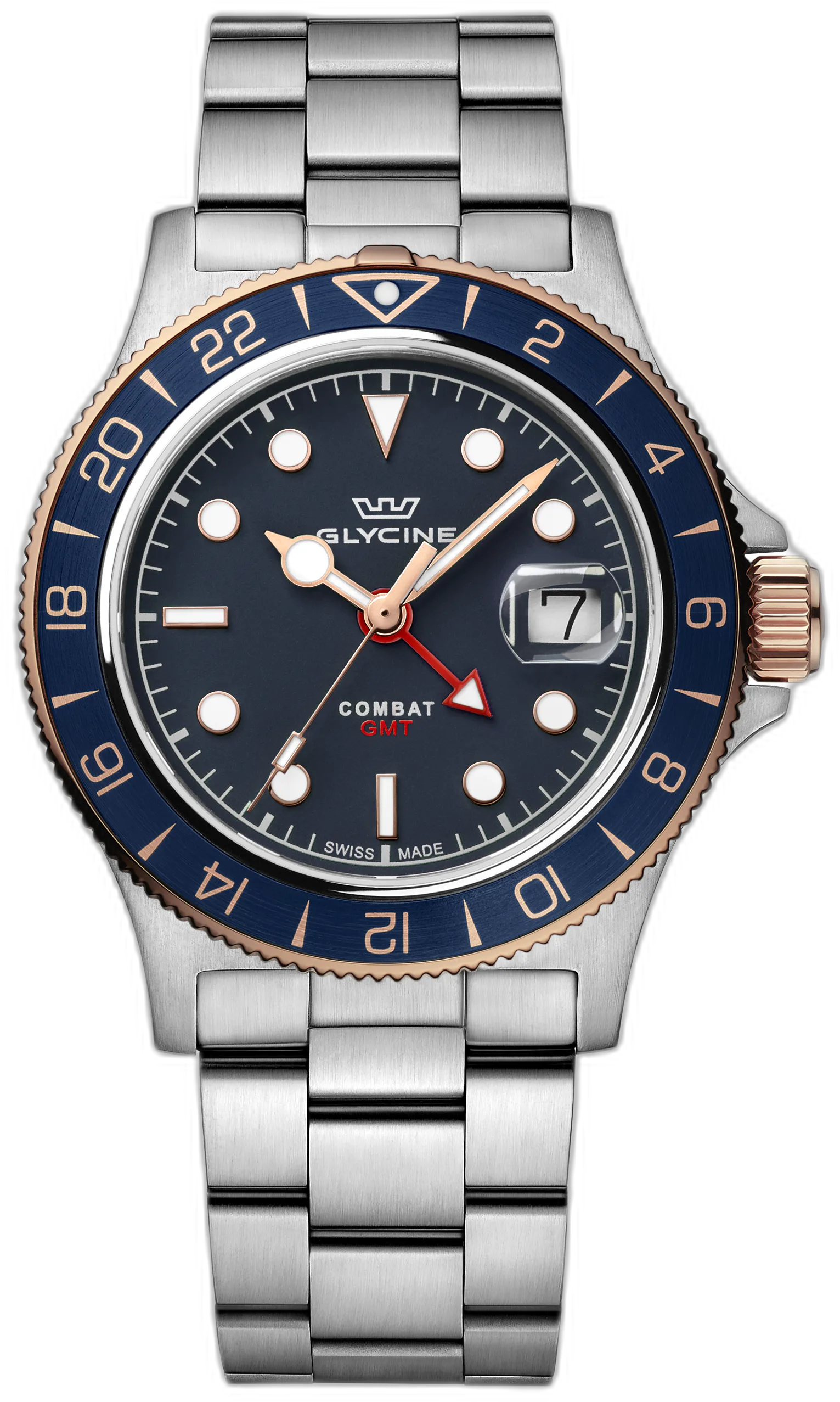 Glycine Combat Sub Sport GMT — alternative to Islander Islander Rocky Point PVD Analog-Digital Watch with Black Dial #ISL-331