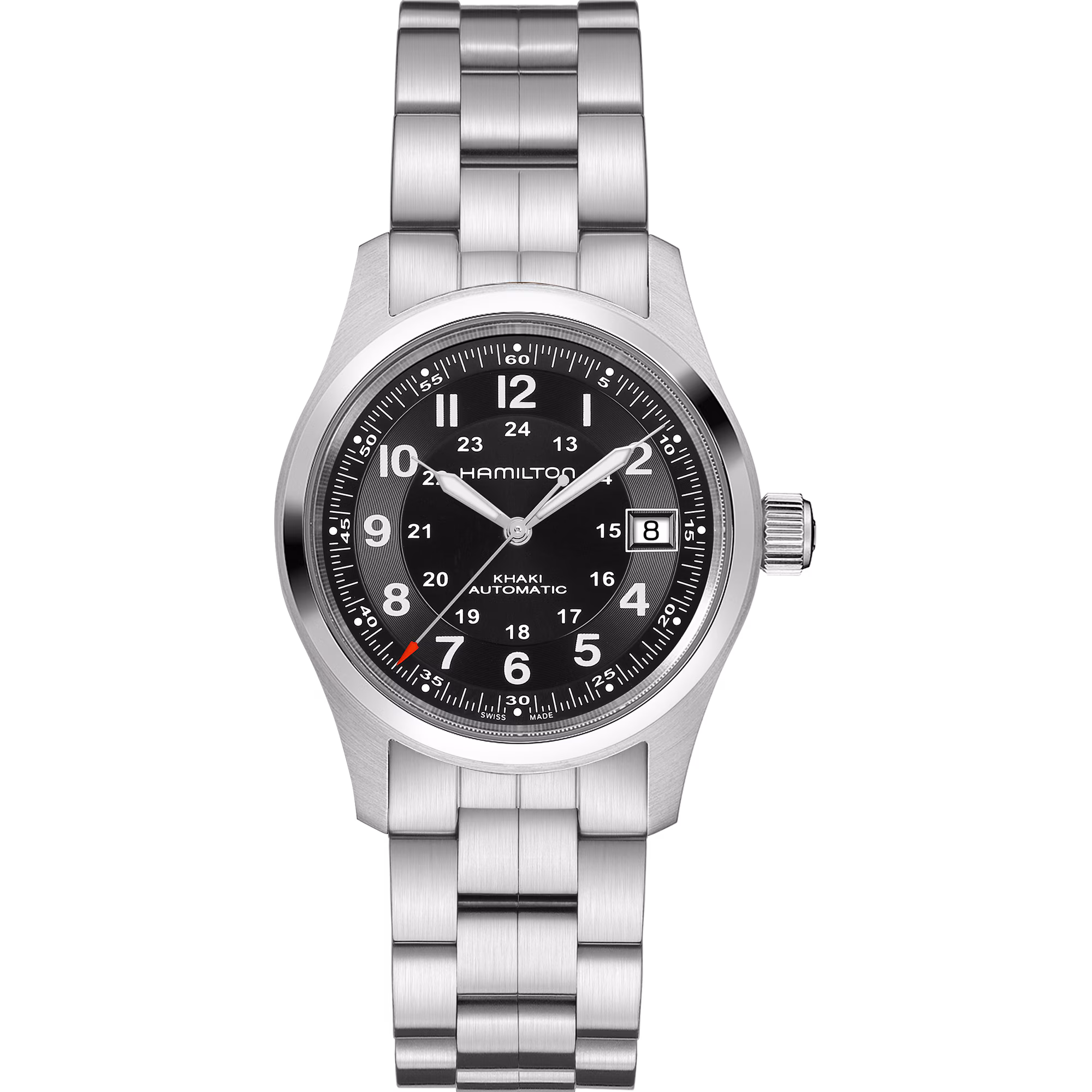 Hamilton Khaki Field Auto — alternative to Islander Islander Mitchel Black DLC Automatic Field Watch with Luminous Dial, AR Sapphire Crystal #ISL-83