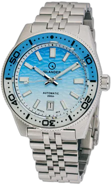 Islander Islander Northport Hi-Beat Automatic Dive Watch with Ocean Blue and White Ripple Dial #ISL-195
