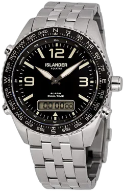 Islander Islander Rocky Point Analog-Digital Watch with Black Dial #ISL-327 — alternative to Glycine Airpilot GMT
