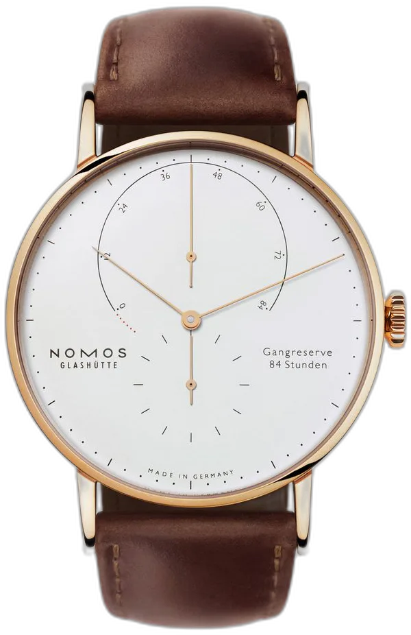 NOMOS Glashütte Lambda rose gold — alternative to Vortic Watch Company Springfield 168