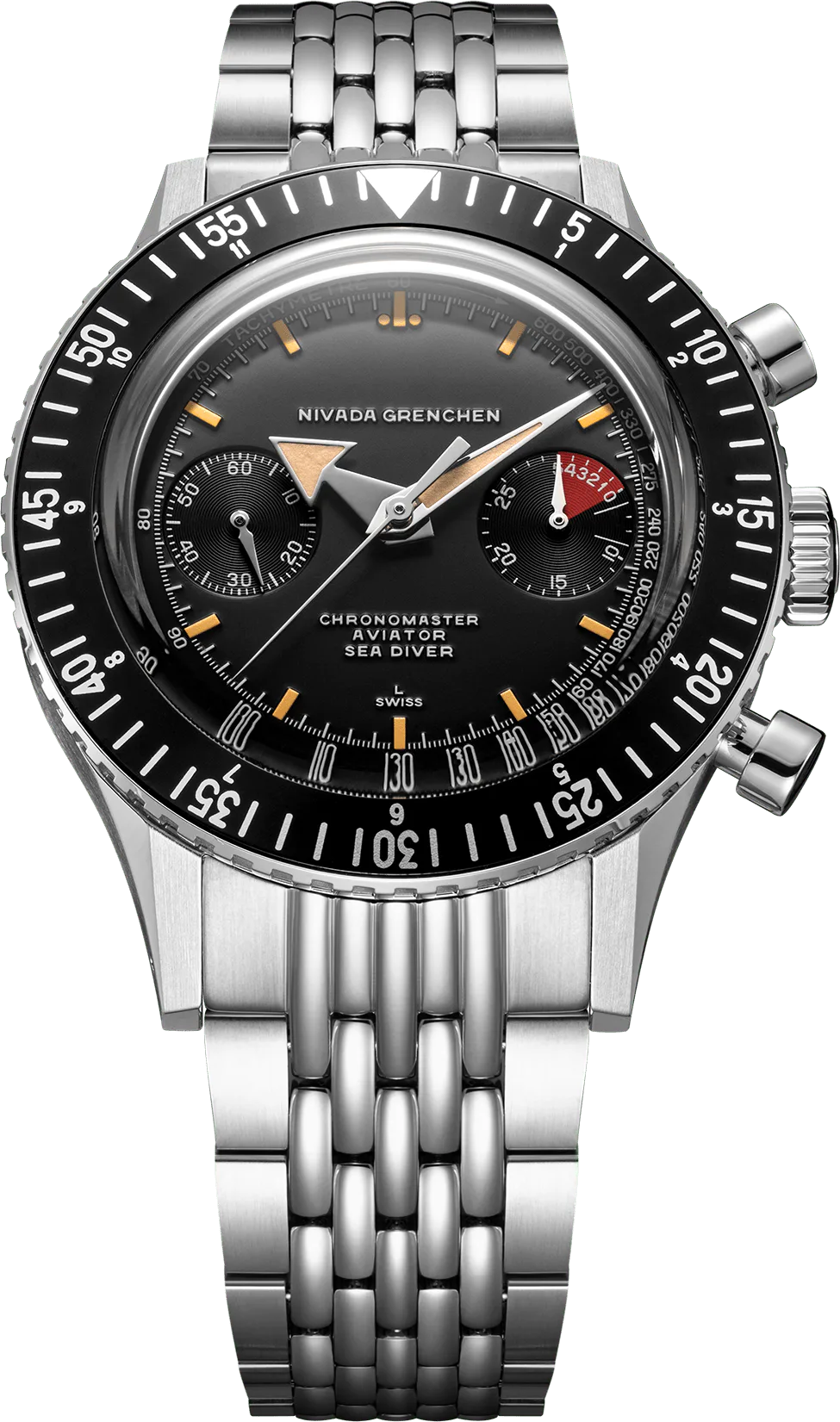 Nivada Grenchen Chronomaster Broad Arrow — alternative to Tudor Black Bay Chrono S&G