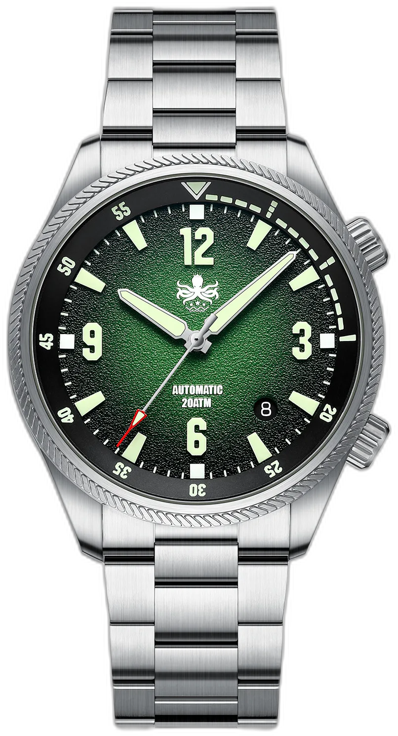 Phoibos Storm Corsair — alternative to Islander Islander Northport Hi-Beat Automatic Dive Watch with Ocean Blue and White Ripple Dial #ISL-195
