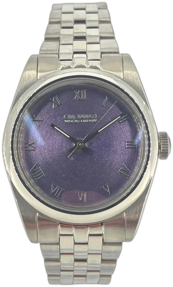 Cincinnati Watch Company Purple Grand Feu Enamel Dial — alternative to Yema Wristmaster Slim CMM.20