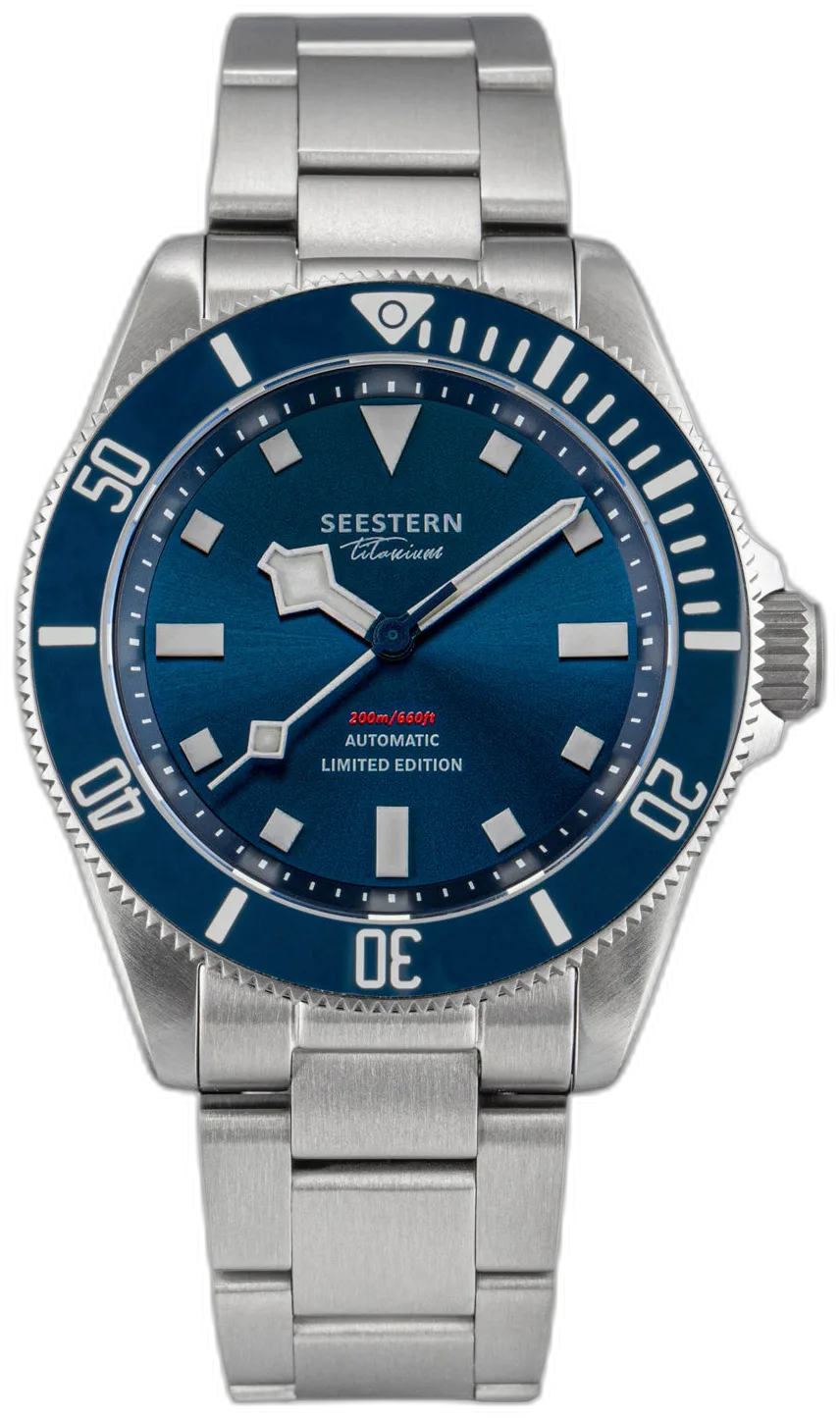 Sugess Seestern S430 Titanium Diver — alternative to Islander Islander Mitchel Black DLC Automatic Field Watch with Luminous Dial, AR Sapphire Crystal #ISL-83