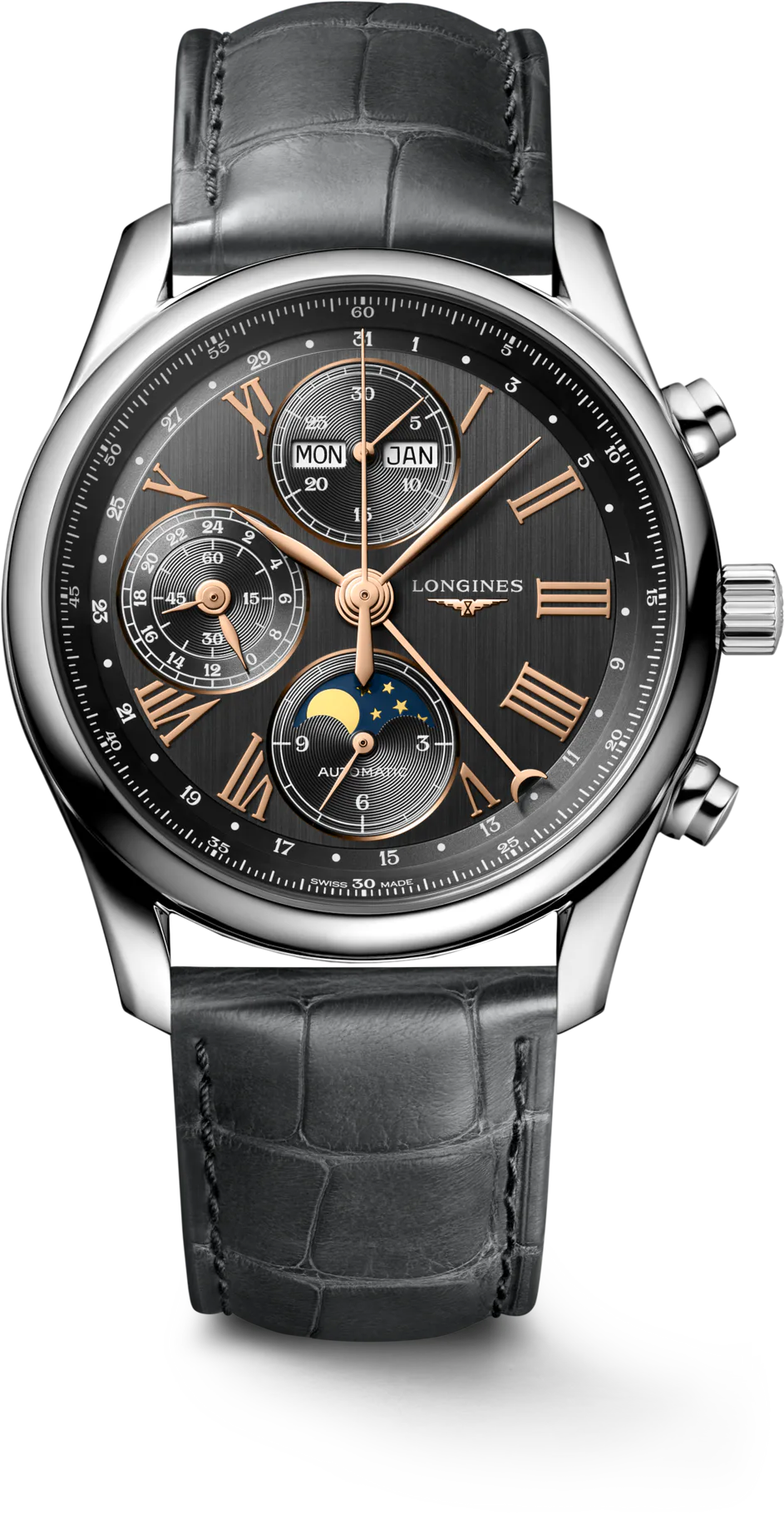 Longines MASTER COLLECTION CHRONO MOONPHASE — alternative to Hamilton Khaki Field Auto Chrono