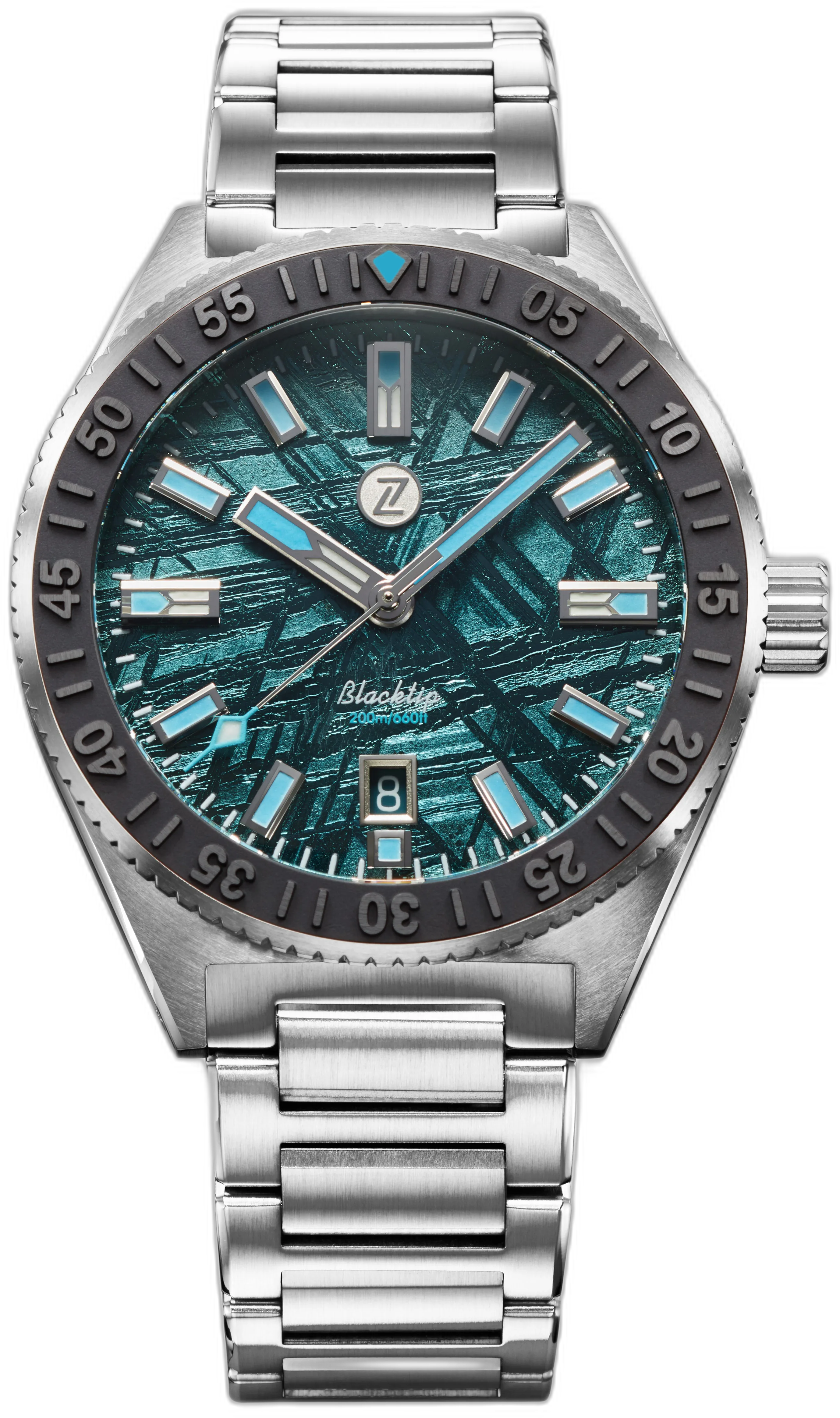 Zelos Blacktip 41 — alternative to Islander Islander Northport Hi-Beat Automatic Dive Watch with Ocean Blue and White Ripple Dial #ISL-195