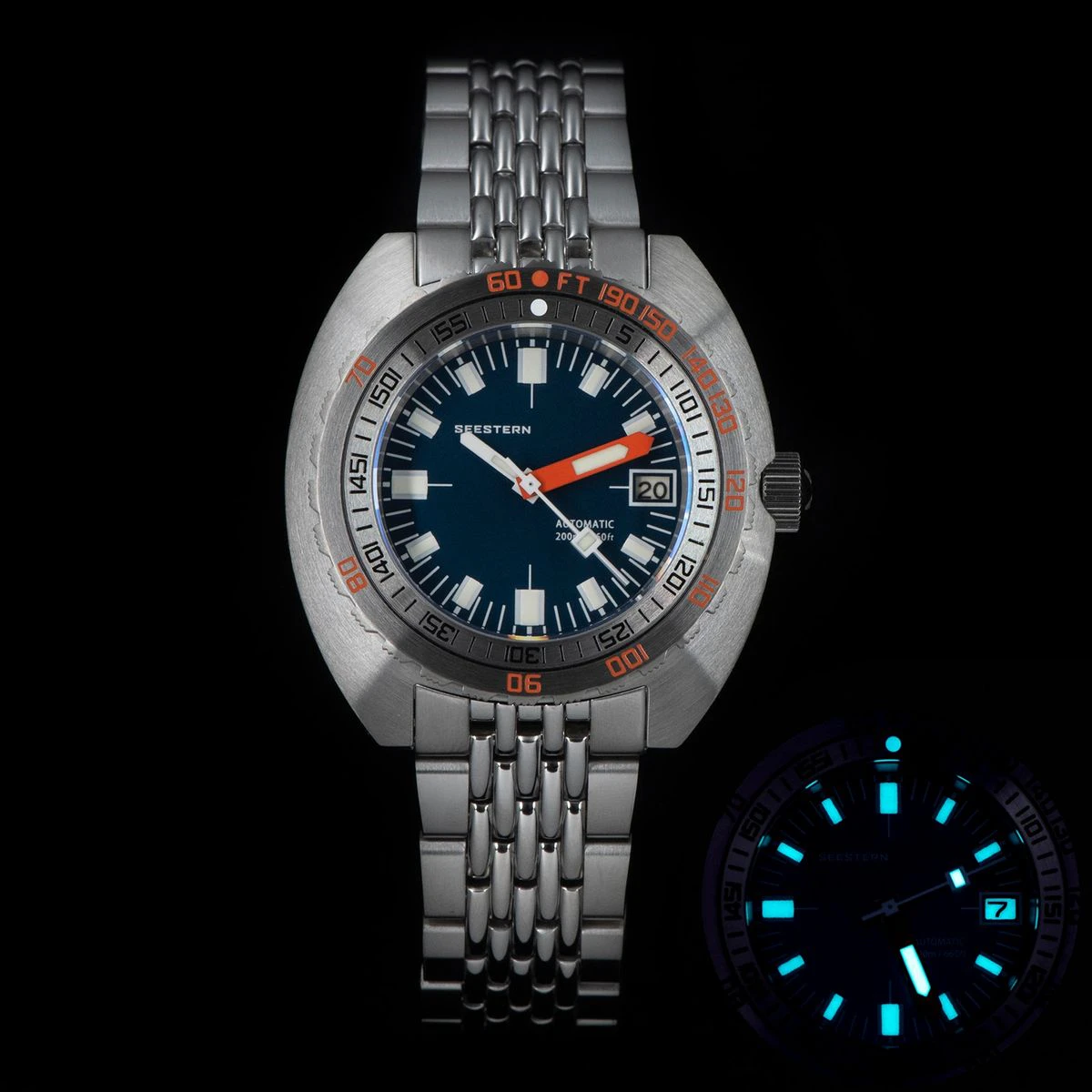 Seestern Sub 300 V4 — Orange (Dark Blue body)
